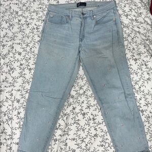 GAP Light Blue Denim with Floral Embroidery